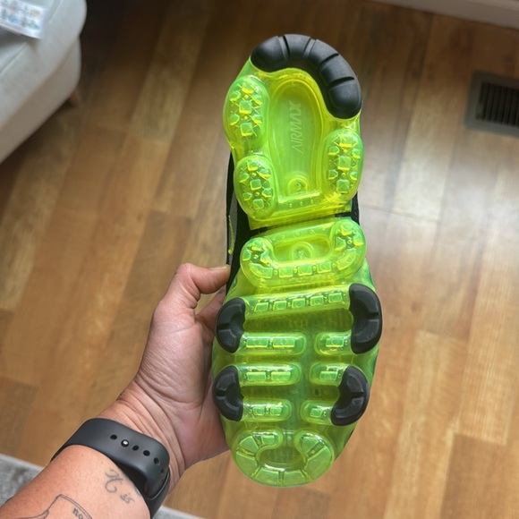 Nike Black and Yellow Air Max with Neon Soles - Picture 2 of 5